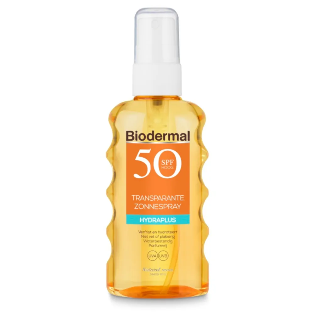 Zonnespray Transparant SPF 50+ 175 ml^Biodermal Hot