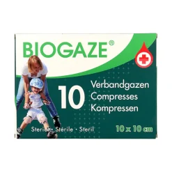 Verbandmiddelen<Biogaze Kompress 10 x 10 cm 10 stuks