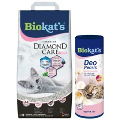 Biokat&#039;s Diamond Care Fresh &amp; Deo Pearls Babypoeder Pakket^Biokats Clearance