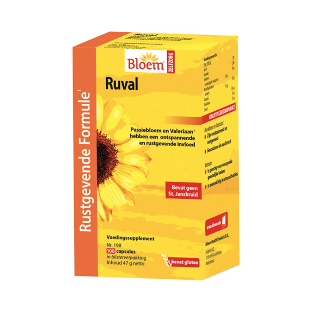 Rustgevend & Slapen<Bloem Ruval Zonder St. Janskruid 100 capsules