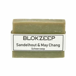 Scheren & Ontharen<Blokzeep Natuurlijke Scheerzeep Sandelhout & May Chang 100 gr