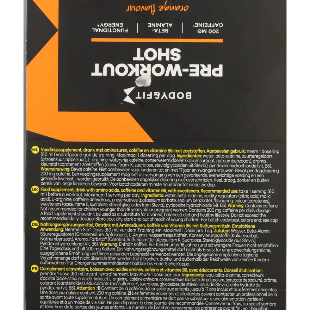 Sportvoeding & Drank<Body & Fit Pre-workout Shot Orange 12 x 60 ml