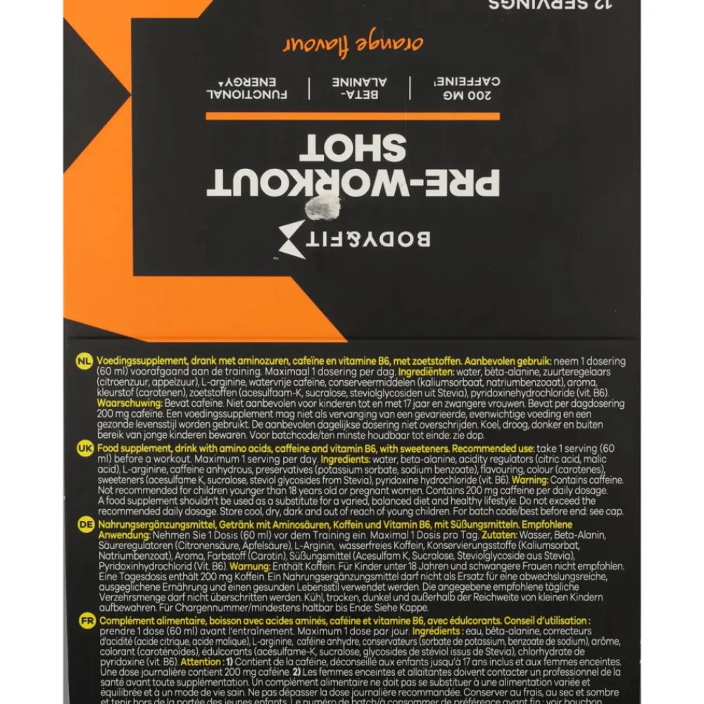 Sportvoeding & Drank<Body & Fit Pre-workout Shot Orange 12 x 60 ml