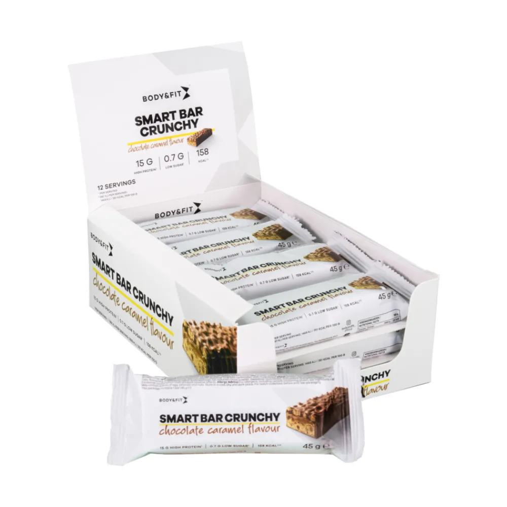 Sportvoeding & Drank<Body & Fit Smart Bar Crunchy Chocolate Caramel 12 x 45 gr
