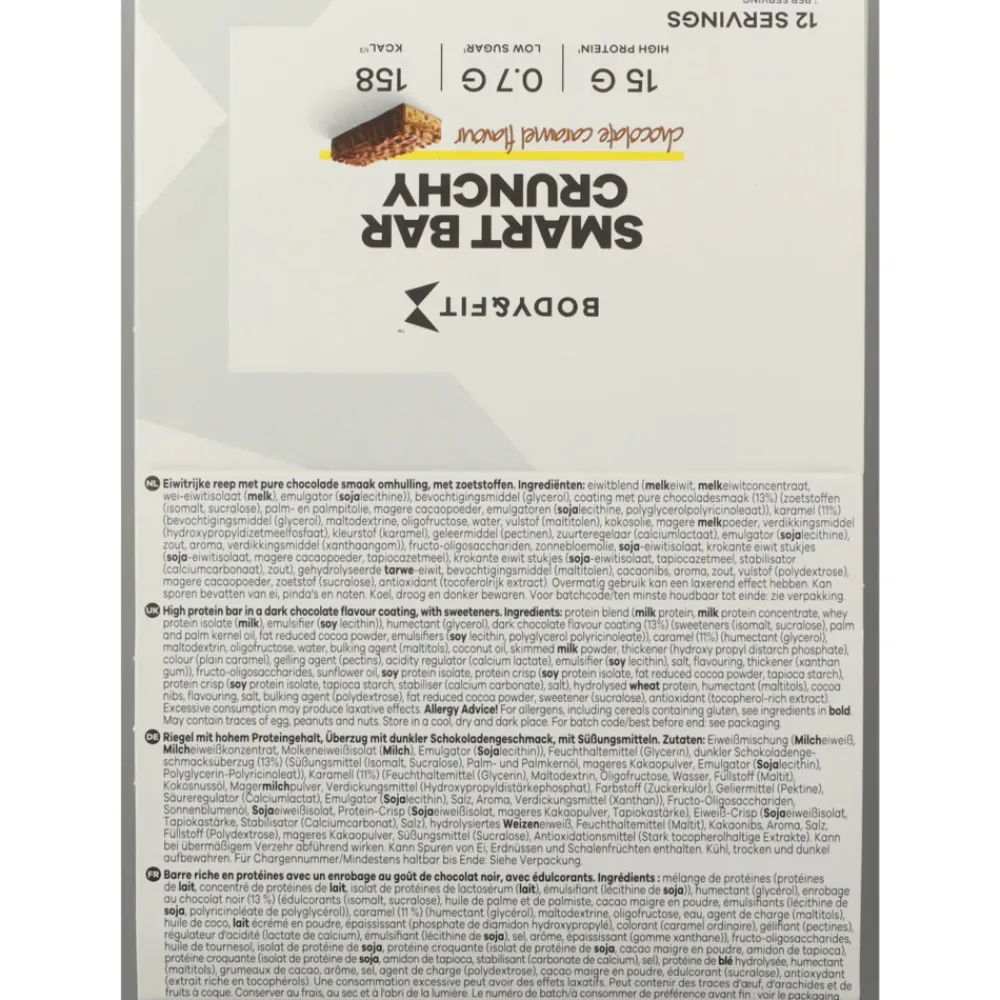 Sportvoeding & Drank<Body & Fit Smart Bar Crunchy Chocolate Caramel 12 x 45 gr