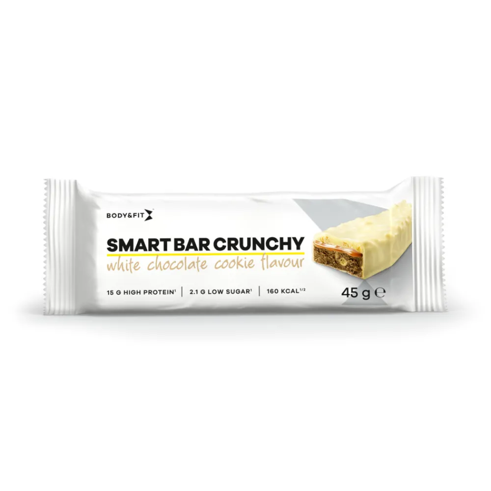Sportvoeding & Drank<Body & Fit Smart Bar Crunchy White Chocolate & Cookies 12 x 45 gr