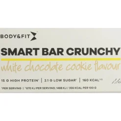 Sportvoeding & Drank<Body & Fit Smart Bar Crunchy White Chocolate & Cookies 12 x 45 gr