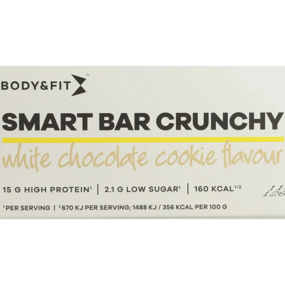 Sportvoeding & Drank<Body & Fit Smart Bar Crunchy White Chocolate & Cookies 12 x 45 gr