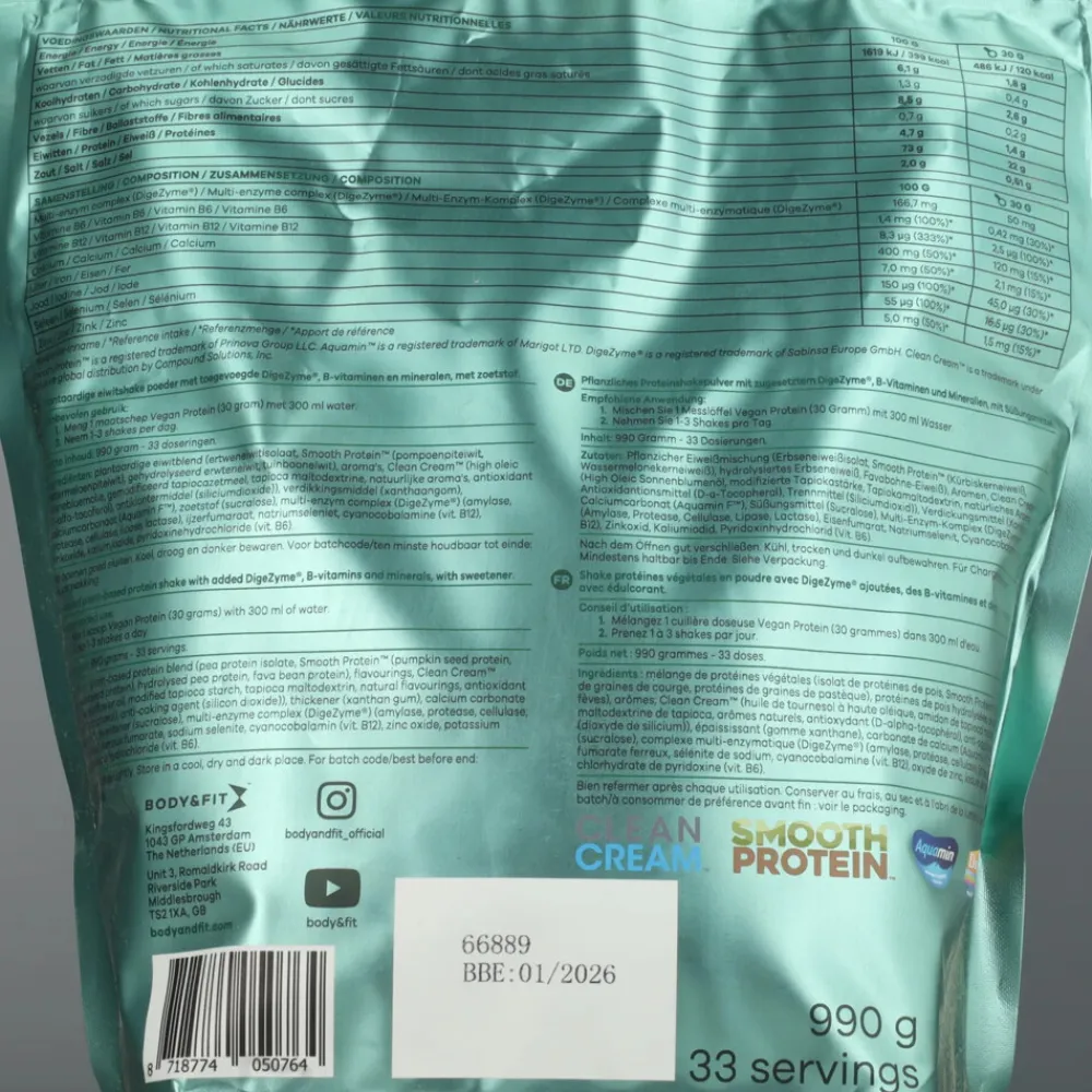 Vegan Protein Vanilla Chai 990 gr Sportvoeding & Drank