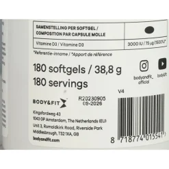 Sportvoeding & Drank<Body & Fit Vitamine D3 - 3000 IU 180 capsules