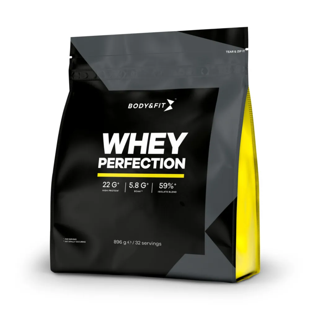 Sportvoeding & Drank<Body & Fit Whey Perfection Strawberry Milkshake 896 gr