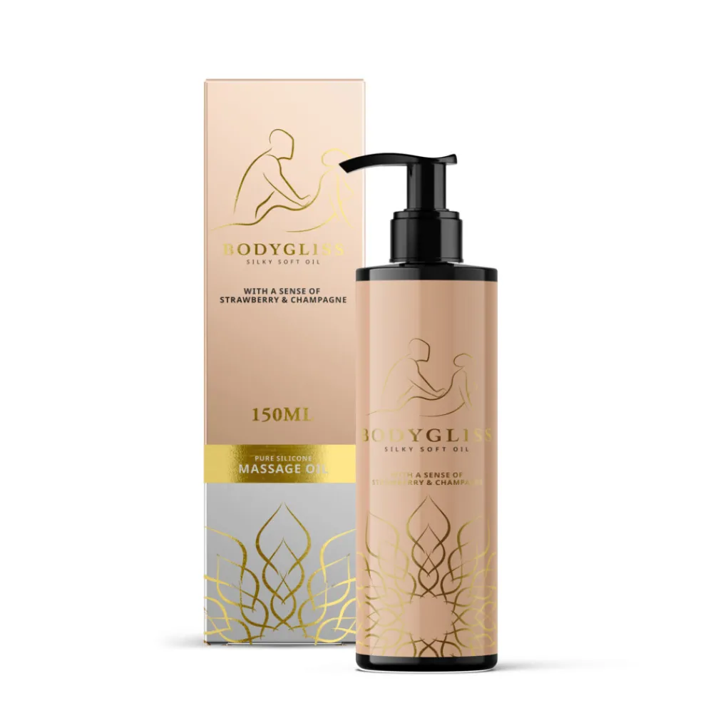 Massageolie Strawberry & Champagne 150 ml^Bodygliss Hot