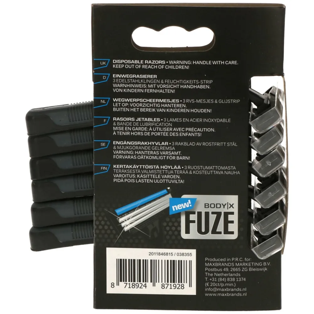 Fuze Men Triple Blades Wegwerpmesjes 6 stuks^Body-X Online
