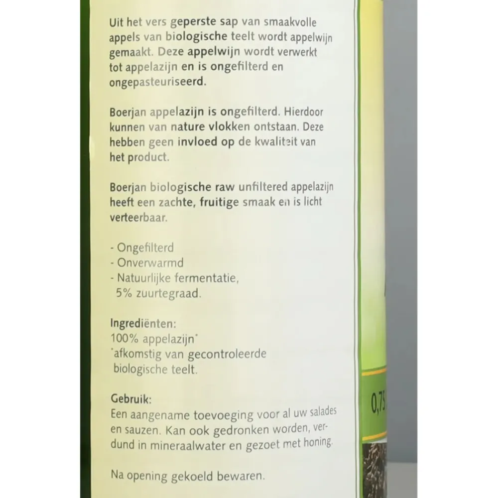 Olie & Azijn<Boerjan Appelazijn Biologisch 750 ml