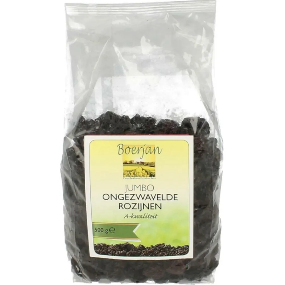 Superfoods<Boerjan Rozijn Jumbo Blauw Ongezwaveld 500 gr