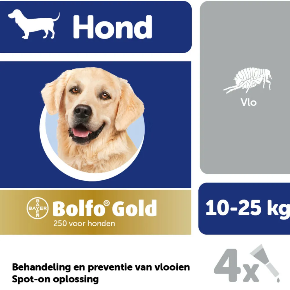 Vlo, Teek & Worm<Bolfo Gold Anti Vlooiendruppels Hond 10 - 25 kg 4 pipetten