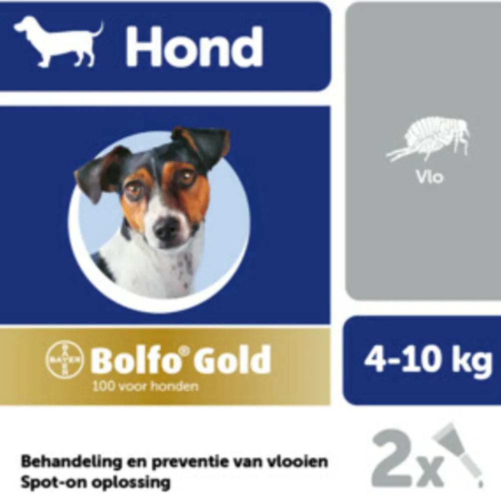 Outlet Gold Anti Vlooiendruppels Hond 4 - 10 kg 2 pipetten Vlo, Teek & Worm