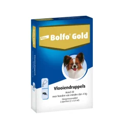 Gold Anti Vlooiendruppels Hond Tot 4 kg 2 pipetten^Bolfo Discount