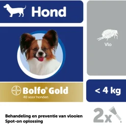 Gold Anti Vlooiendruppels Hond Tot 4 kg 2 pipetten^Bolfo Discount