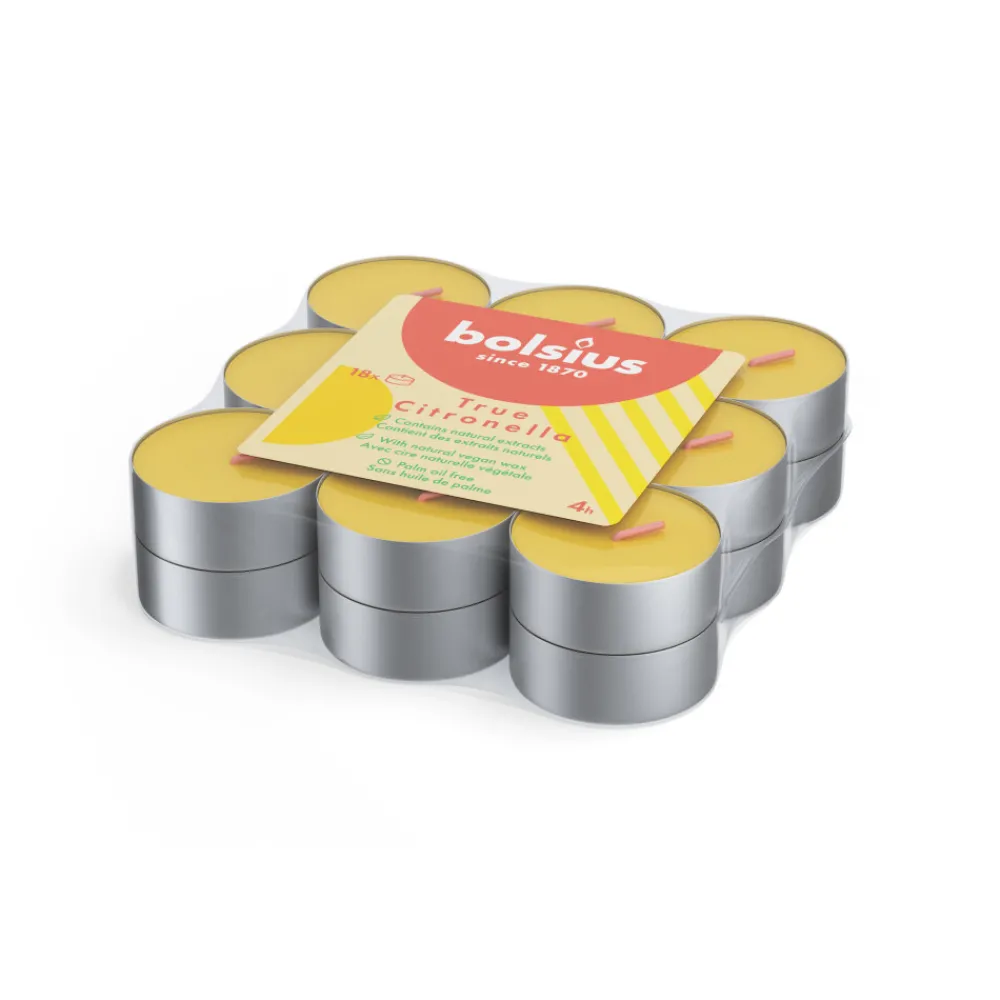 Theelichten Citronella 4 branduren^Bolsius Discount