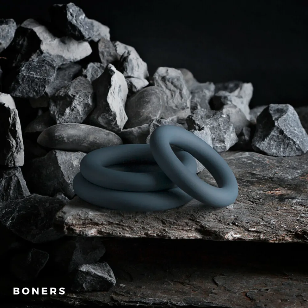 Voor Hem<Boners Cockringen 3-delige set Grijs 3 stuks