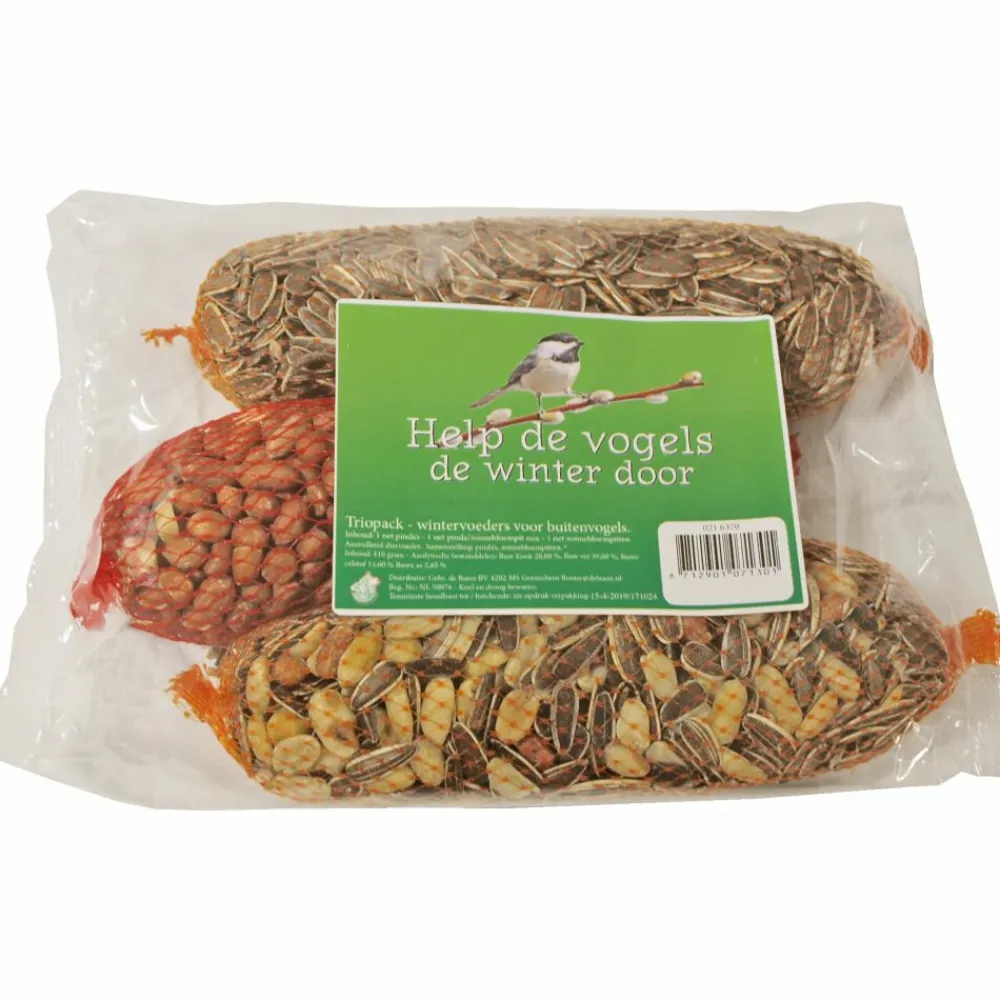 Sale Triopak Pindanet - Zonnebloempit Mix - Zonnebloempitten 420 gr Vogels En Tuindieren