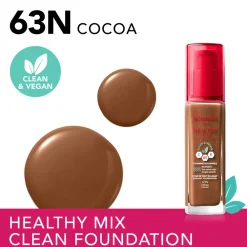 Discount Healthy Mix Clean Foundation Cocoa 63N 30 ml Foundation