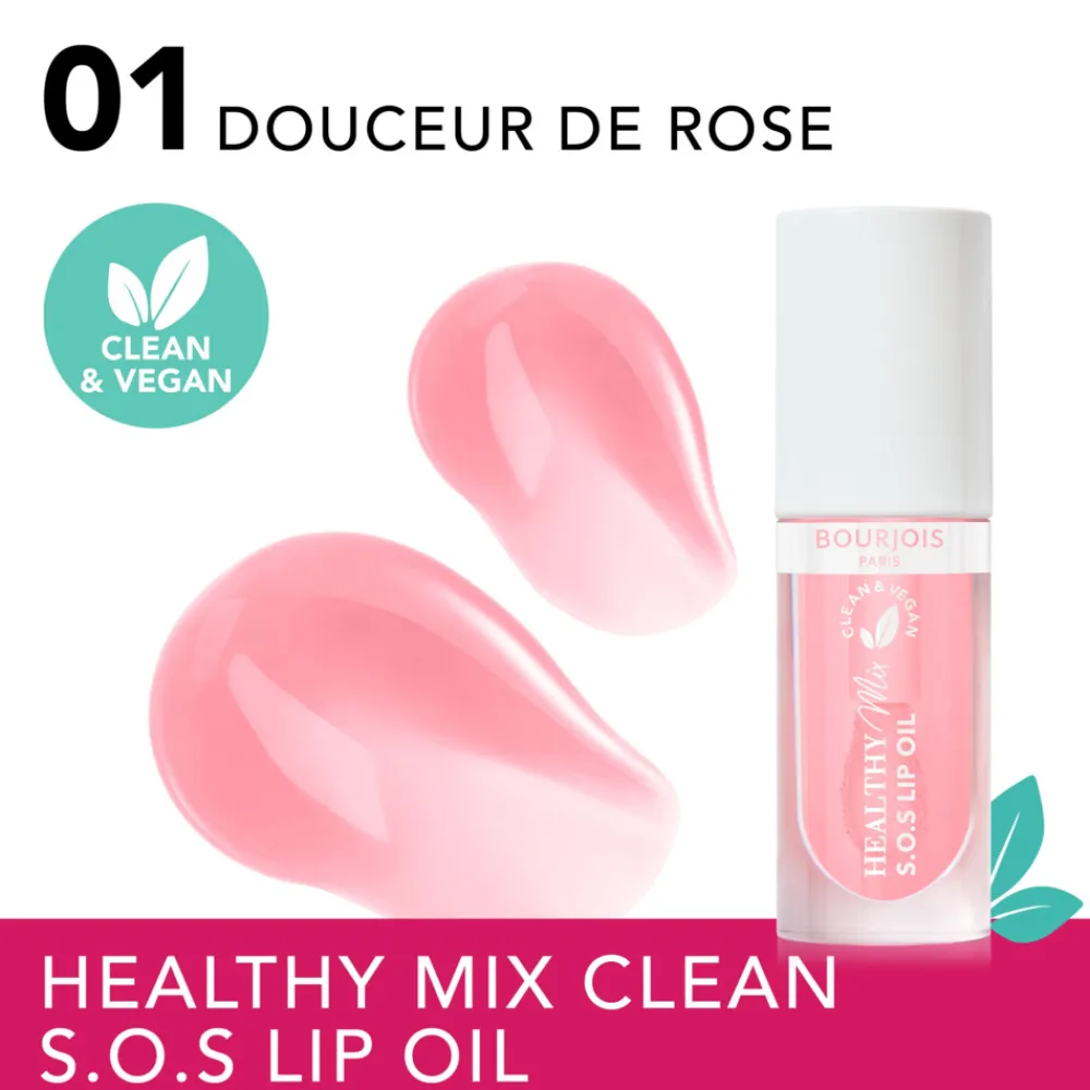 Healthy Mix Clean S.O.S Lip Oil 01 Douceur de Rose 4,5 ml^Bourjois Hot