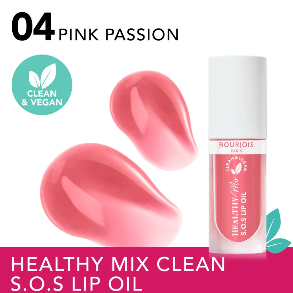 Lipgloss<Bourjois Healthy Mix Clean S.O.S Lip Oil 04 Pink Passion 4,5 ml