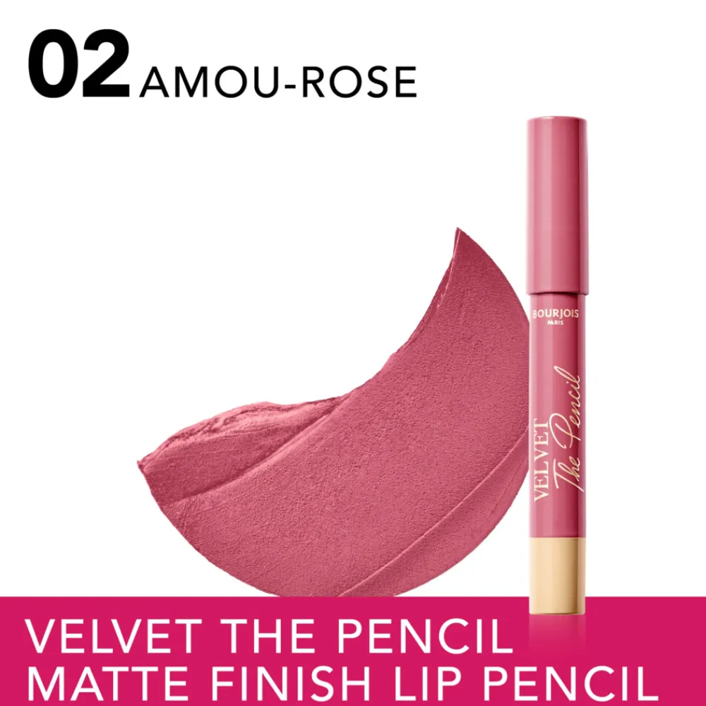 Lipstick<Bourjois Velvet The Pencil Lipstick Amou-Rose 2 1.8 gr