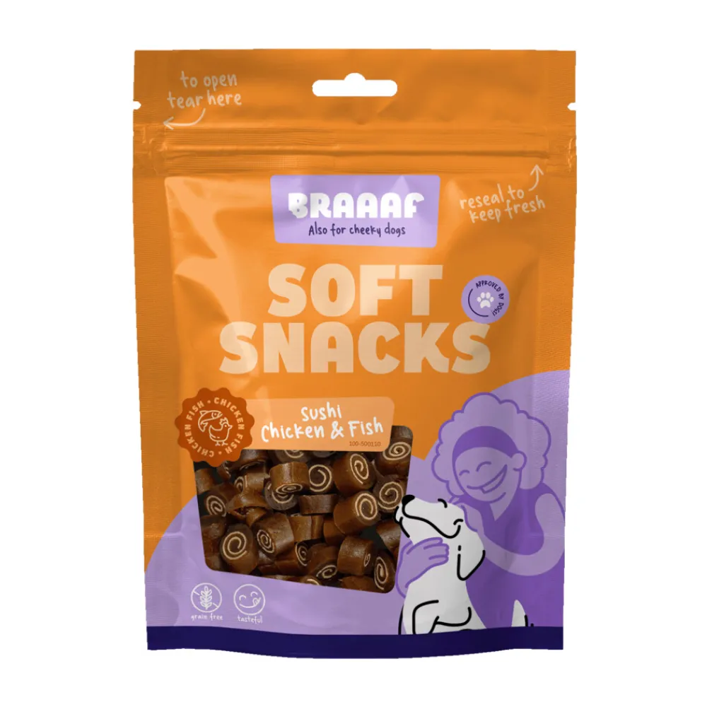 Online Sushi Hondensnack Kip - Vis 85 gr Snacks