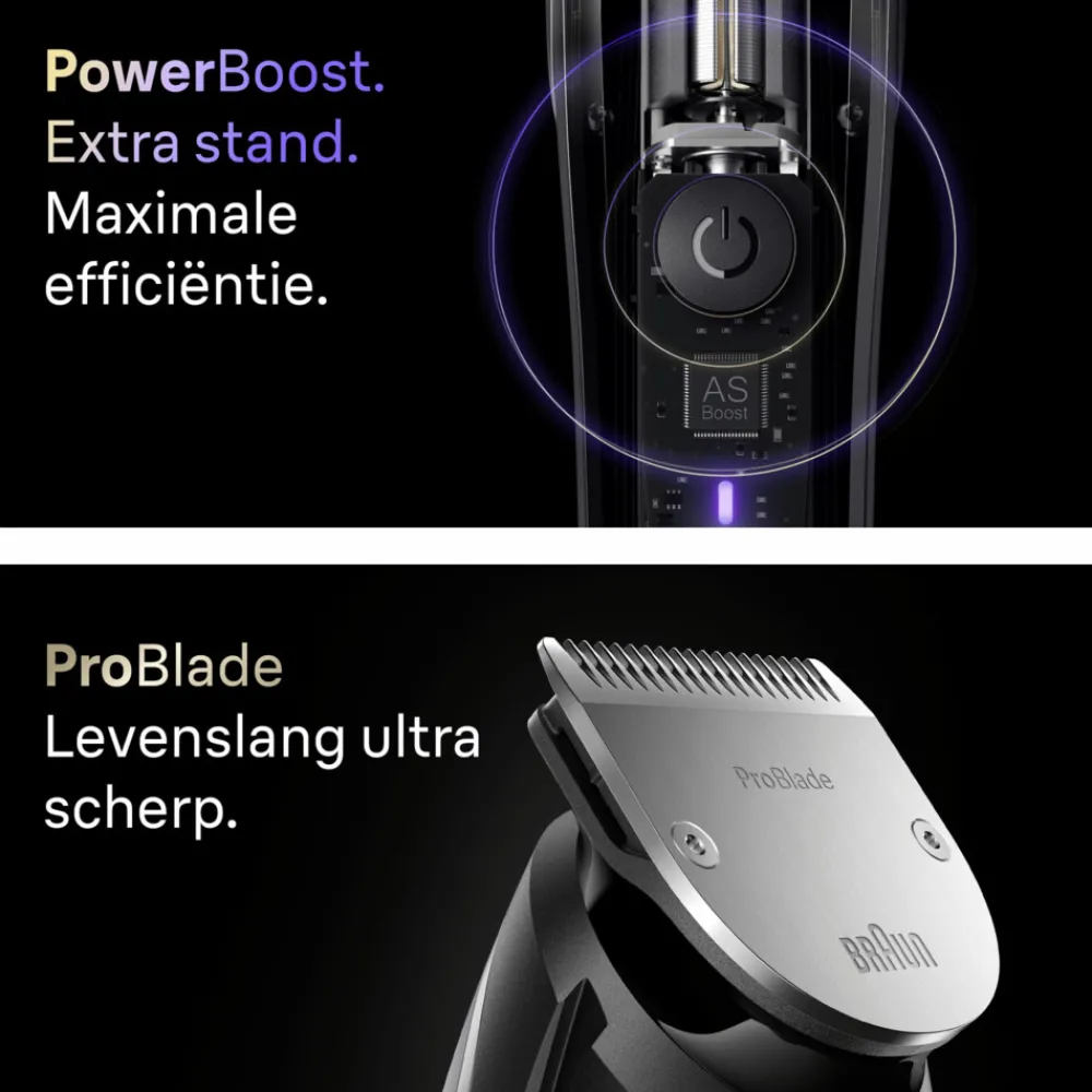 Outlet Baardtrimmer Series 9 ProBlade BT9520 Chroom Heren Scheren & Ontharen