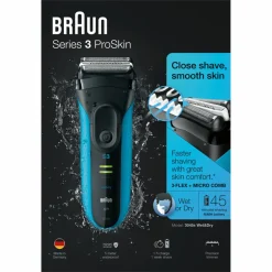Scheren & Ontharen<Braun Elektrisch Scheerapparaat S3 ProSkin 3045s Zwart/Blauw