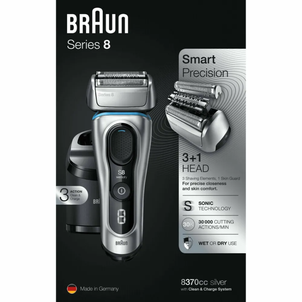 Scheren & Ontharen<Braun Scheerapparaat Series 8 8370cc Zilver