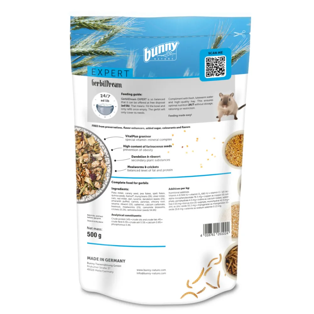 Droogvoer & Zaden<Bunny Nature Gerbil Droom Expert 500 gr