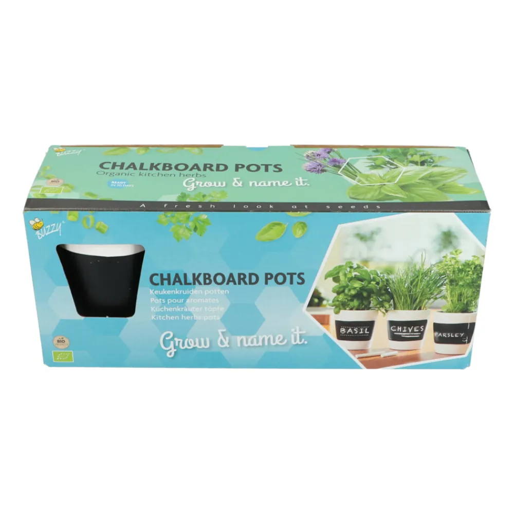 Kruiden Set 3-delig Krijtpotten Wit 1 set^Buzzy Online