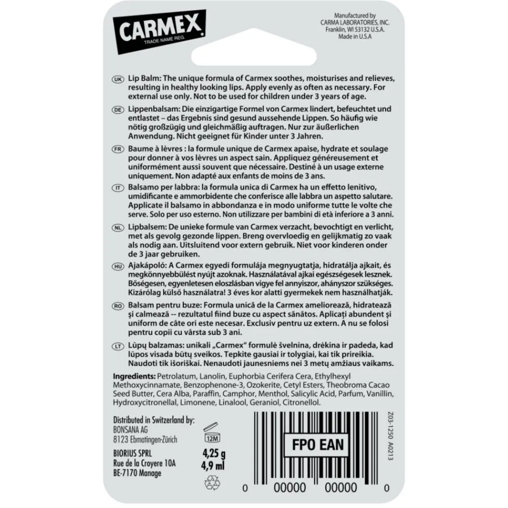 Lippenbalsem Classic Stick SPF15 4,25 gr^Carmex Online