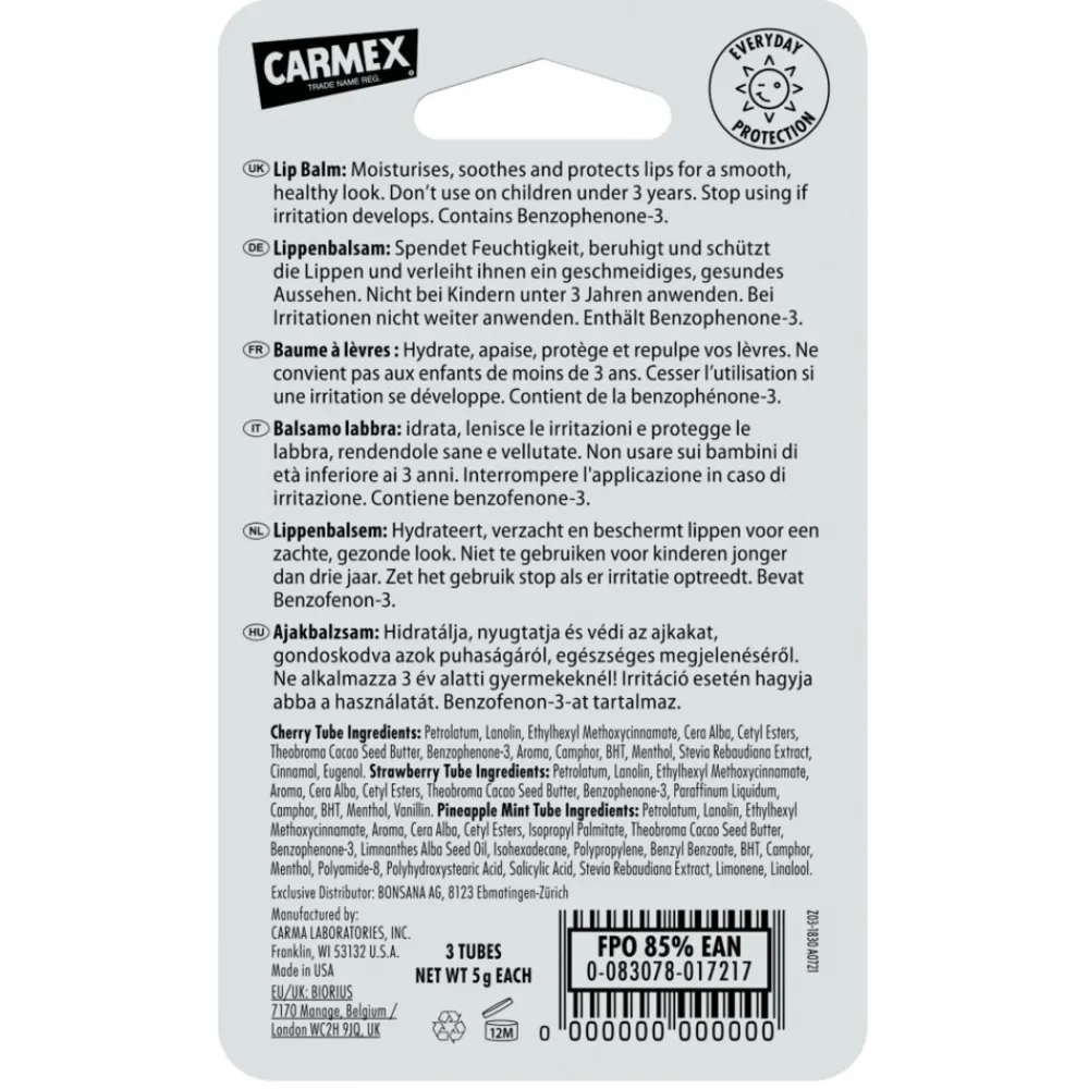 Discount Lippenbalsem Mini's Assorted SPF15 Tube 3-Pack 3 stuks Lipverzorging