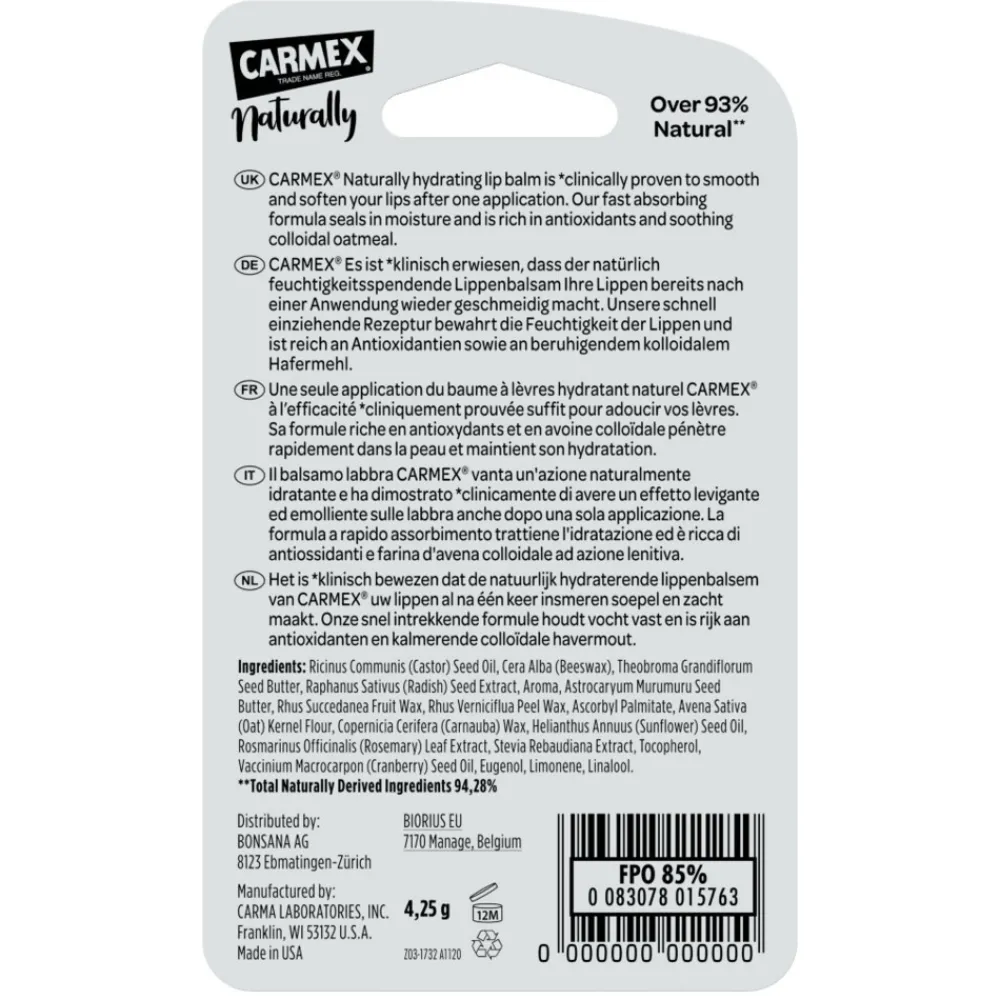 Lippenbalsem Naturally Berry 4,25 gr^Carmex Hot