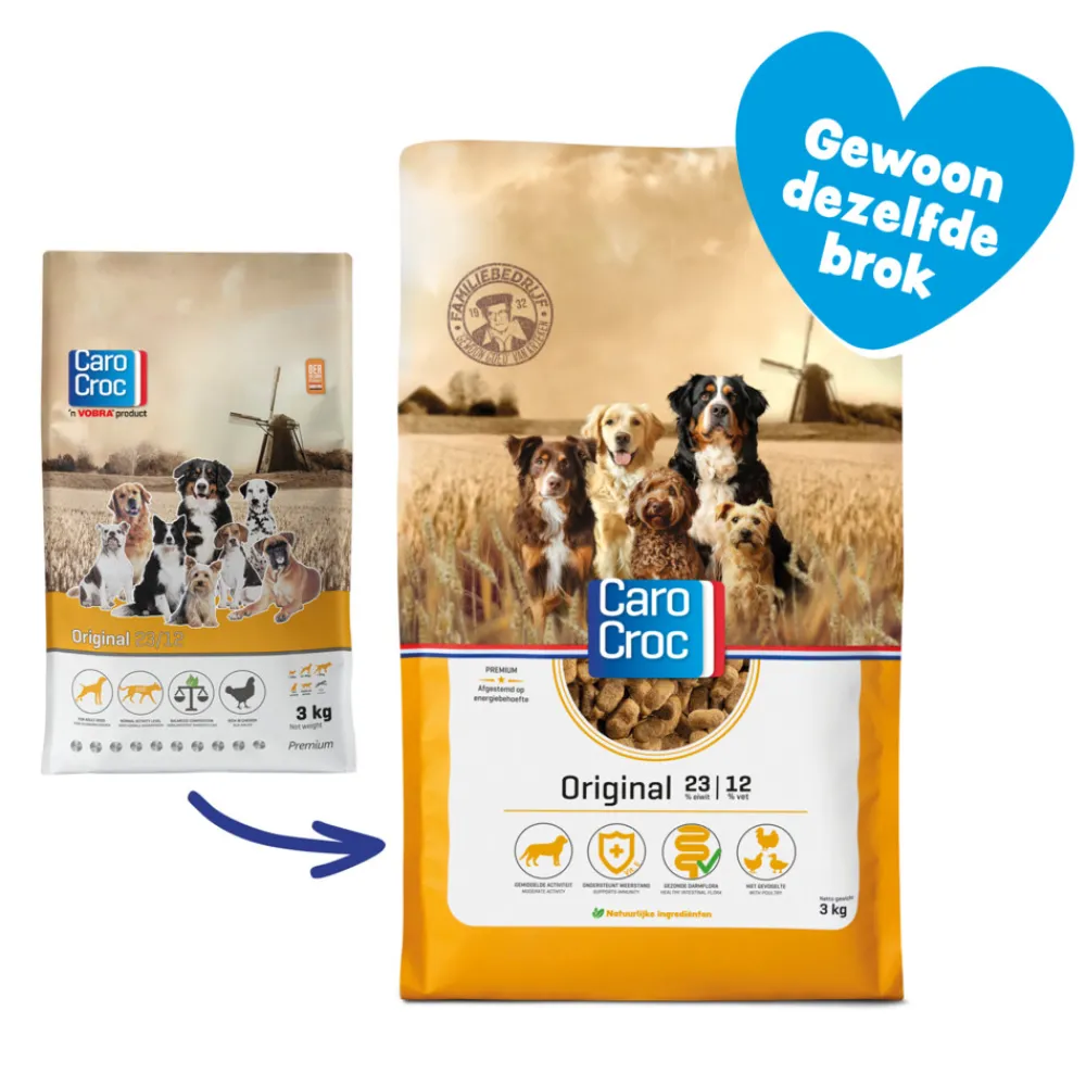 Hondenvoer<CaroCroc Hondenvoer Original 23/12 3 kg
