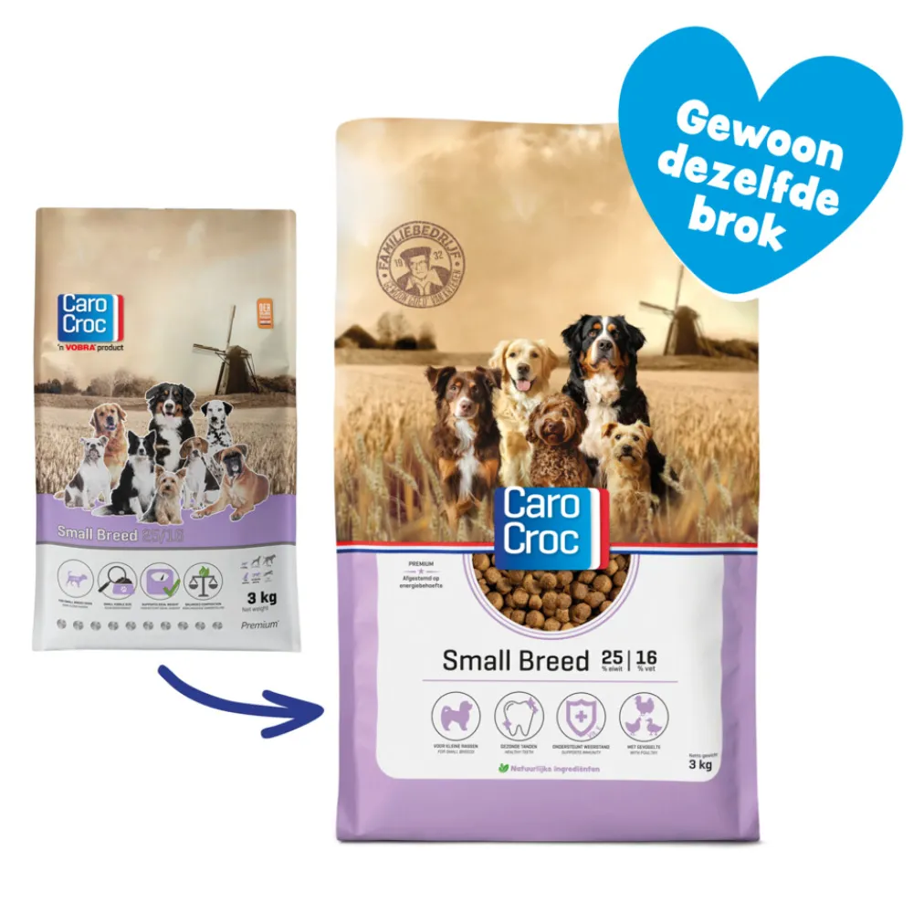 Hondenvoer<CaroCroc Hondenvoer Small Breed 25/16 3 kg