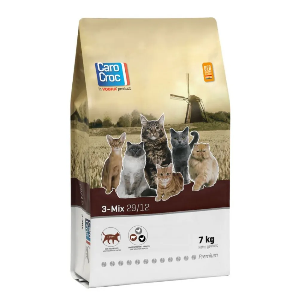 Kattenvoer<CaroCroc Kattenvoer 3-mix 7 kg