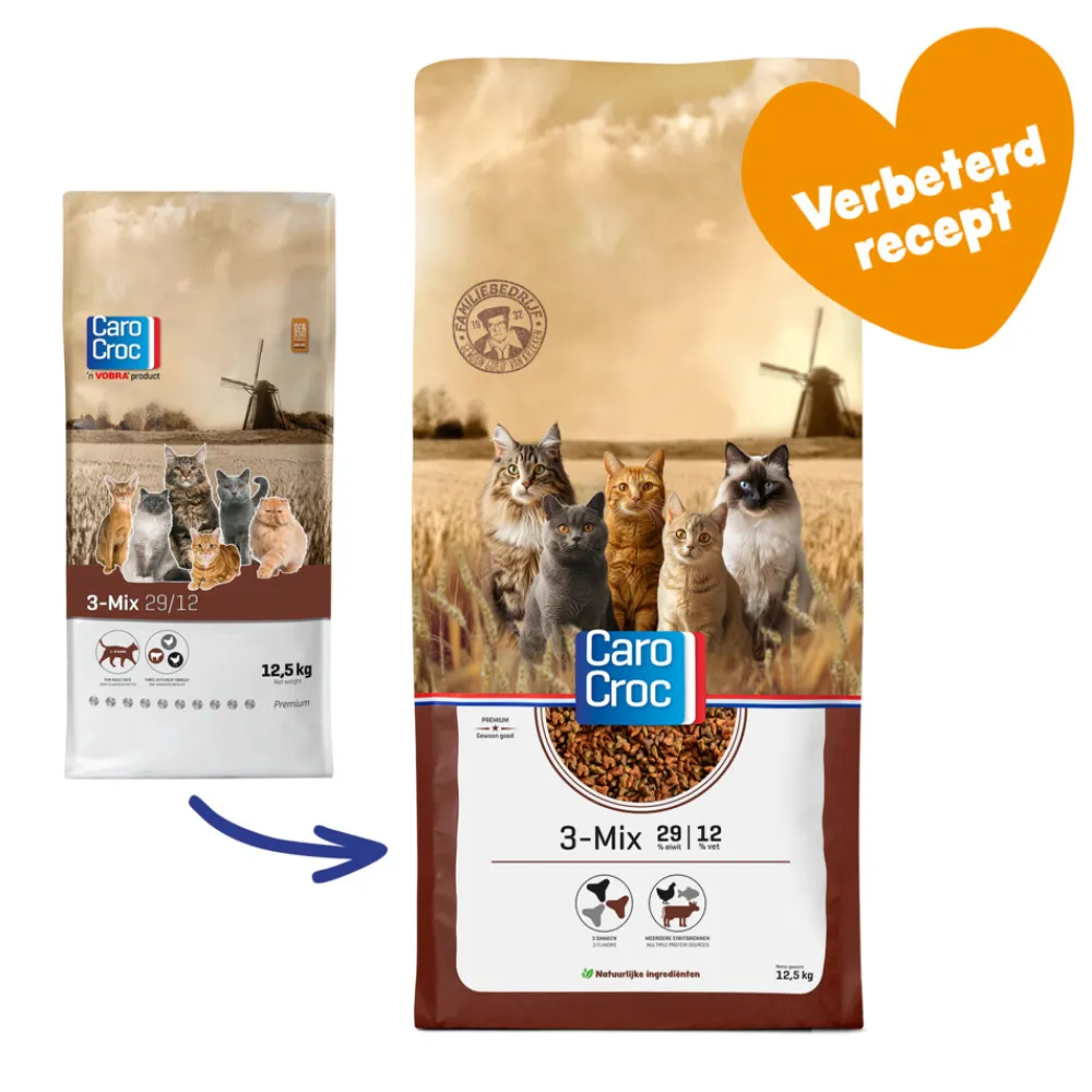 Kattenvoer 3-mix 12,5 kg^CaroCroc Clearance