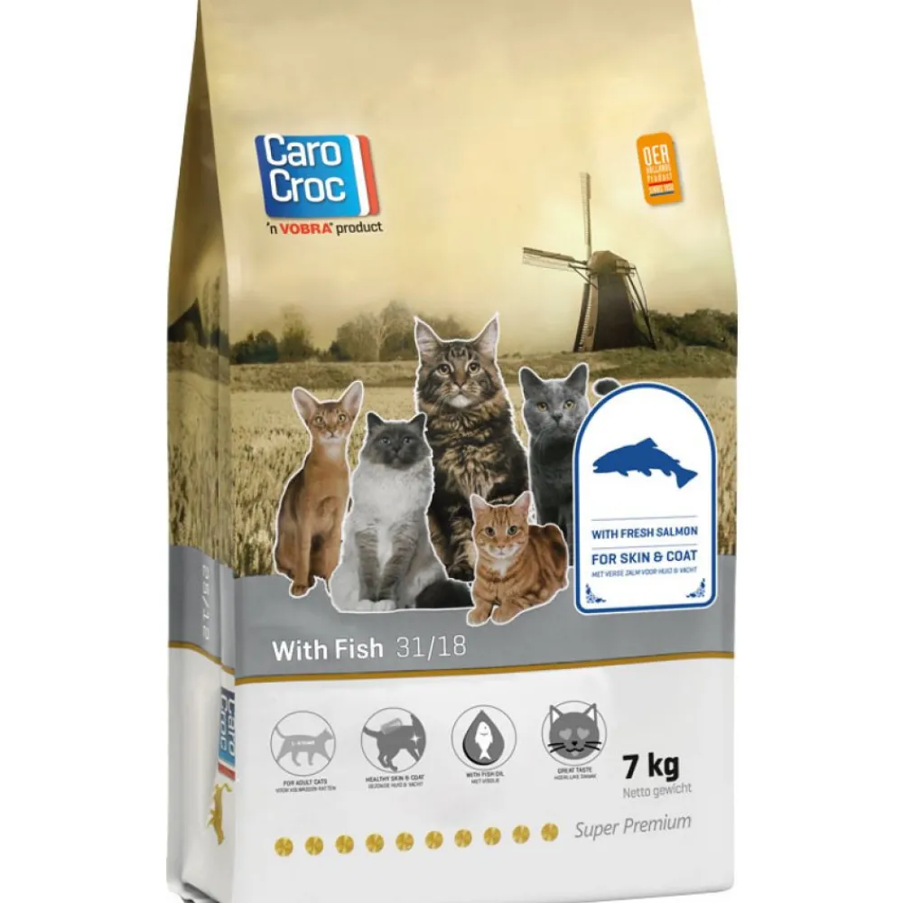 Kattenvoer<CaroCroc Kattenvoer Vis 31/18 7 kg