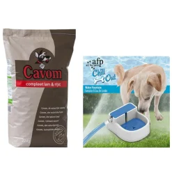 Cavom Compleet Hondenvoer Lam - Rijst & Afp Waterbak Pakket^ Best