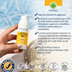 Herbal Dry Touch Zonnefluïde Getint SPF 50 50 ml^Celenes Sale