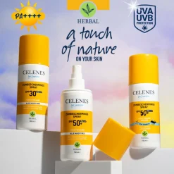Zonbescherming<Celenes Herbal Zonnebrand Spray SPF 50+ Alle Huidtypes 150 ml
