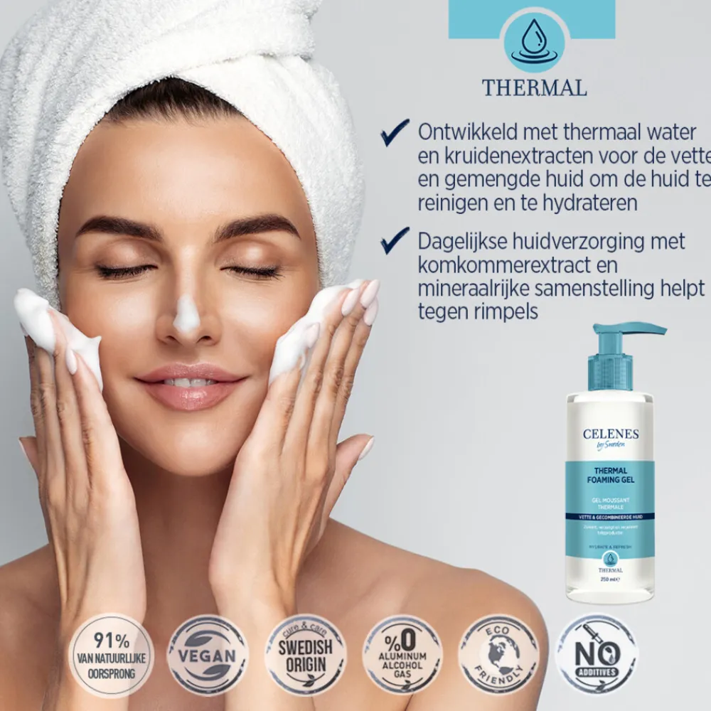 Thermal Reinigende Foam Gel Vettige / Combinatie Huid 250 ml^Celenes