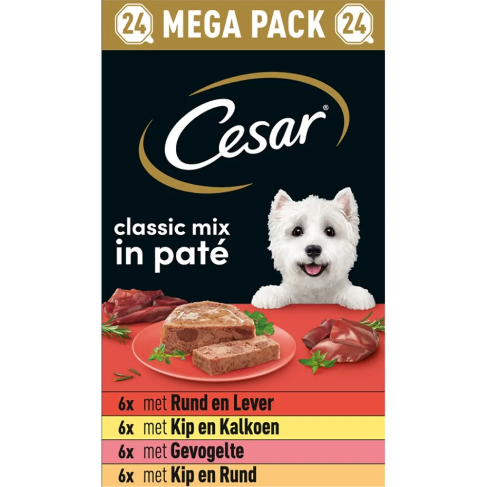 Hondenvoer<Cesar Alu Hondenvoer Multi-pack Kuipje Classic in Pate 24 x 150 gr