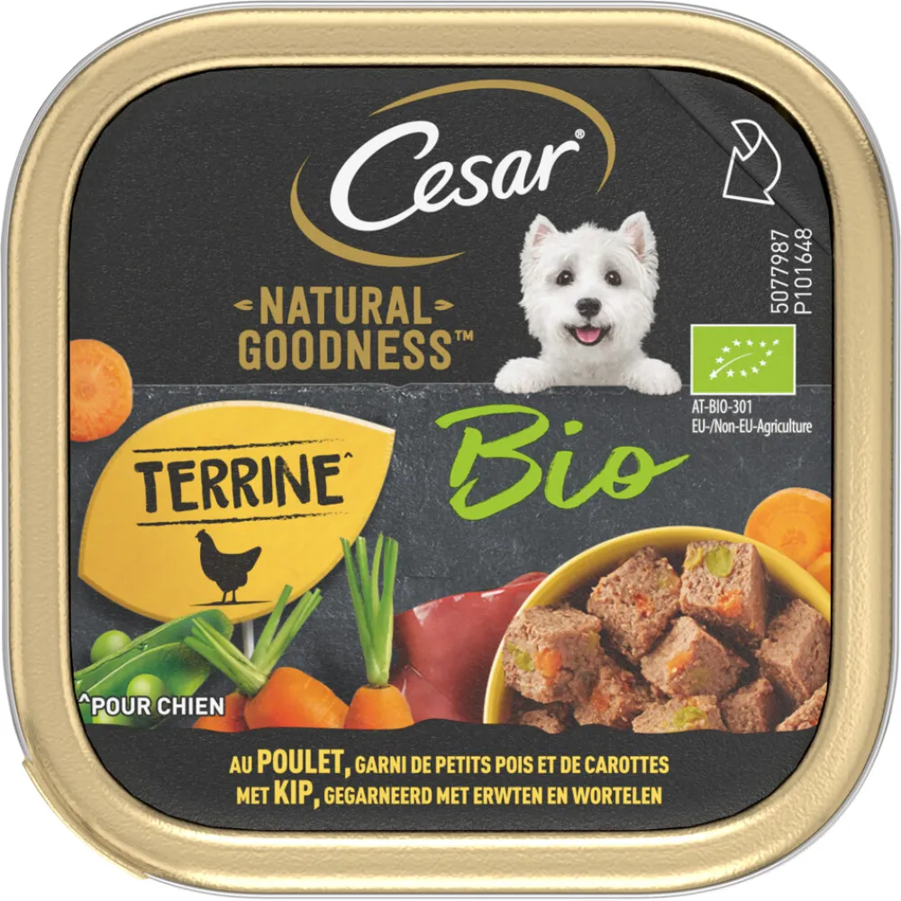 Hondenvoer<Cesar Natural Goodness Alu Paté Kip Bio 100 gr